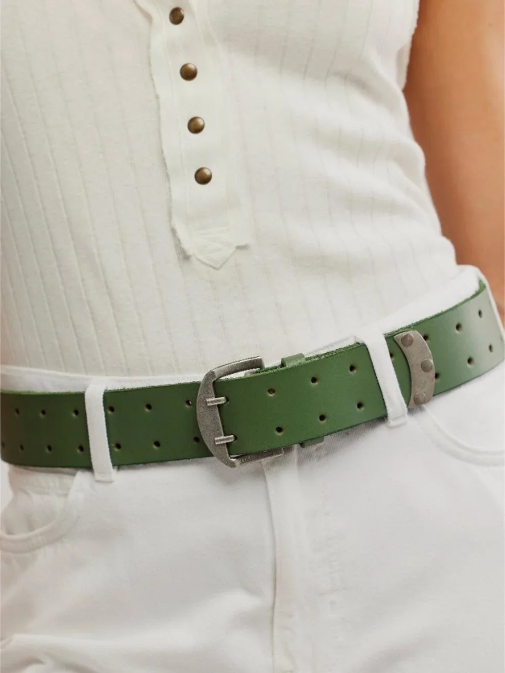 🆕 FREE PEOPLE We The Free Double Cross Belt / Secret Sage